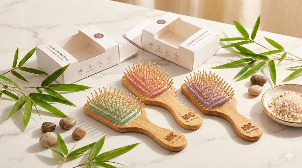 Small Mōsō Bamboo Hair Brush: Travel Detangling Scalp Massager