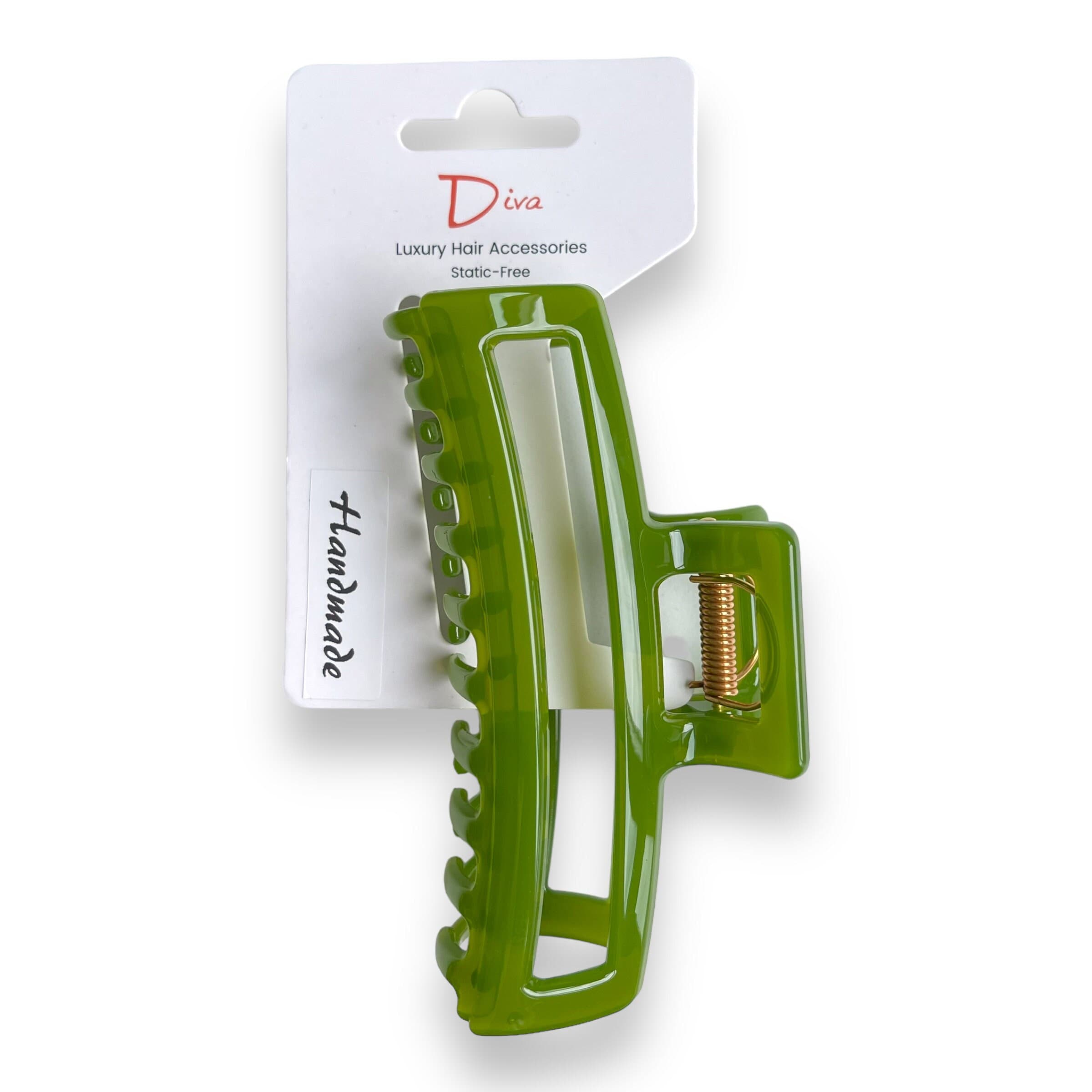 Diva Handmade Claw Clip | Luxury Hair Accessories | Thick Hair | Gift for Her | Hand-smoothed edges | Premium finish | XLarge Open Sq 11.5cm