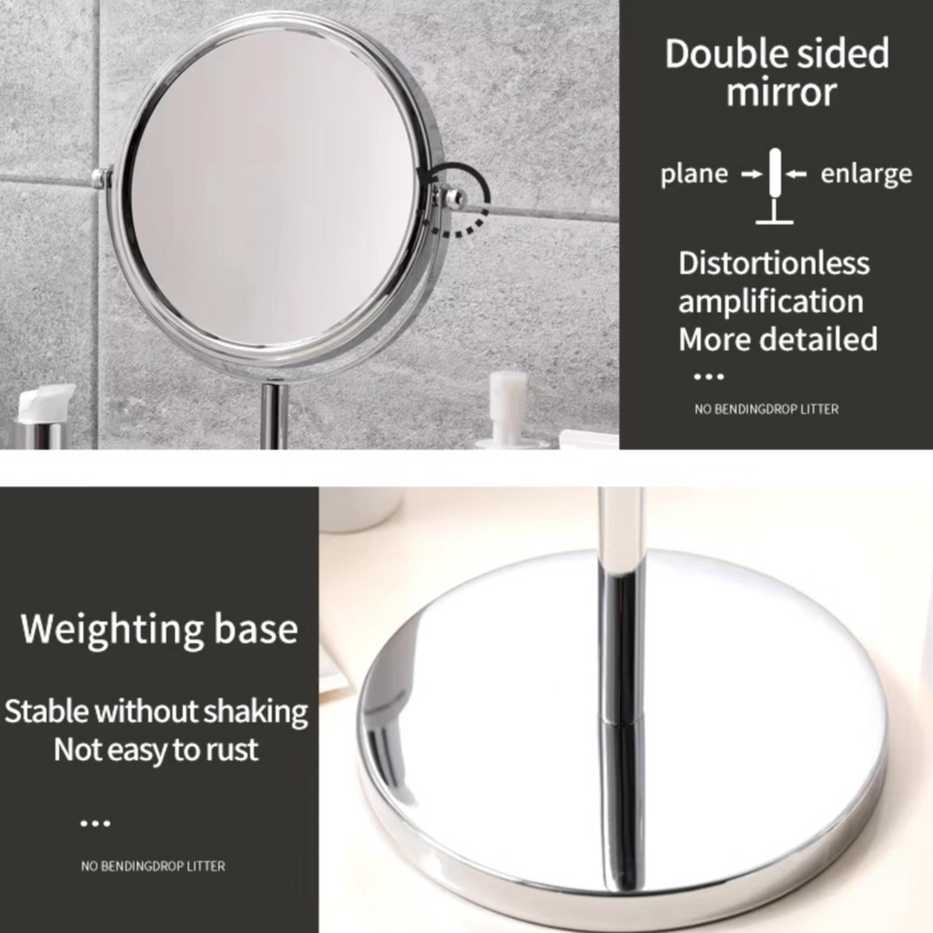 Chrome Double-Sided Magnifying Makeup Mirror | Freestanding Vanity