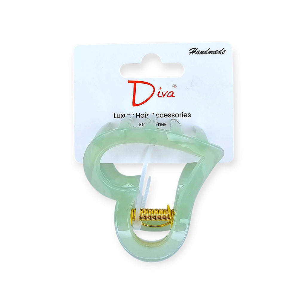 Handmade Heart Claw Clip | Static-Free Hair Accessory for Thick Hair