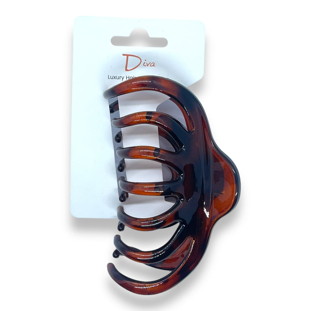Tortoiseshell Claw Clip | Korean Luxury Hair Accessory, Med-Thick Hair