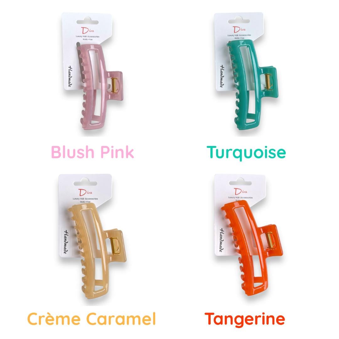 Diva Handmade Claw Clip | Luxury Hair Accessories | Thick Hair | Gift for Her | Hand-smoothed edges | Premium finish | XLarge Open Sq 11.5cm