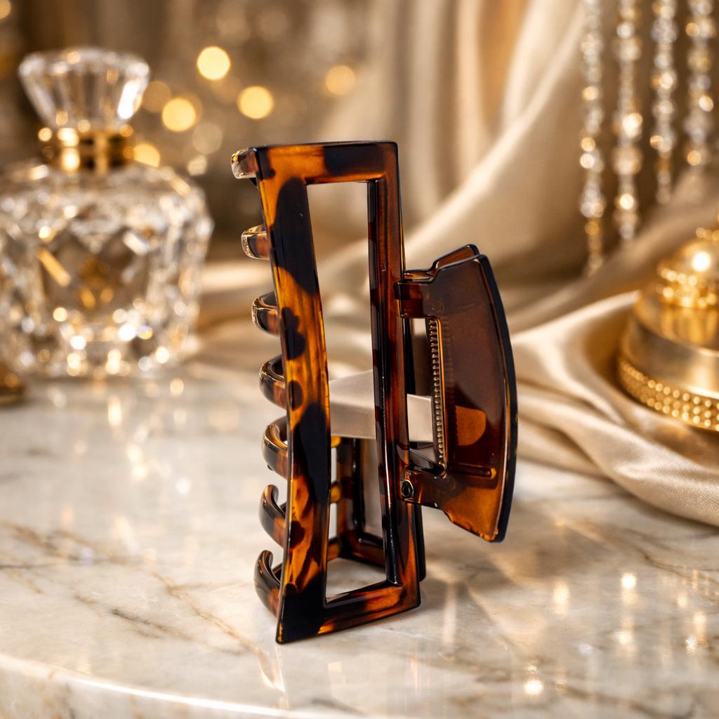 Tortoiseshell Acrylic Claw Clip | Korean Luxury Hair Accessory