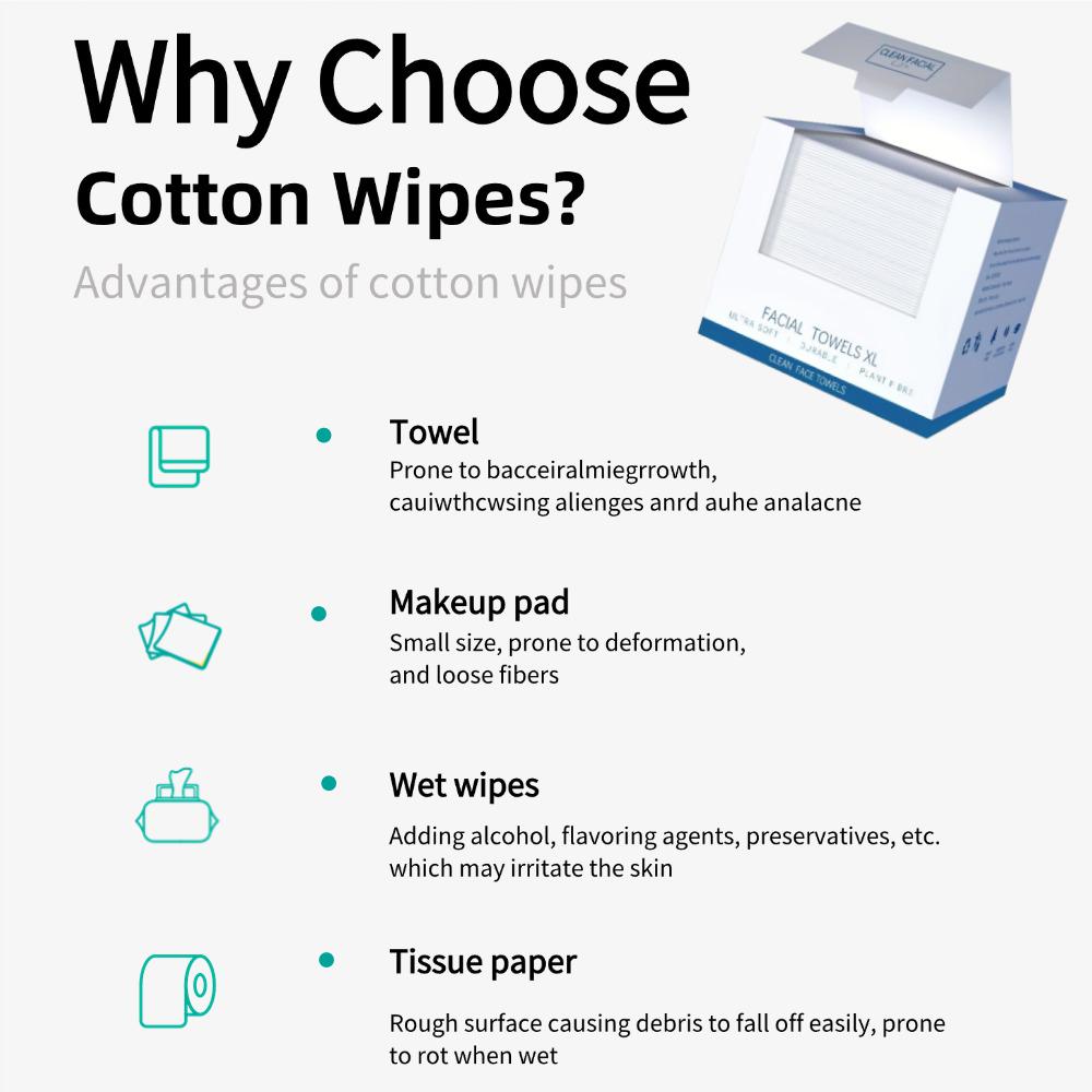 Biobased Face Towels XL: Ultra Soft Disposable Makeup Remover Wipes, 50 Count