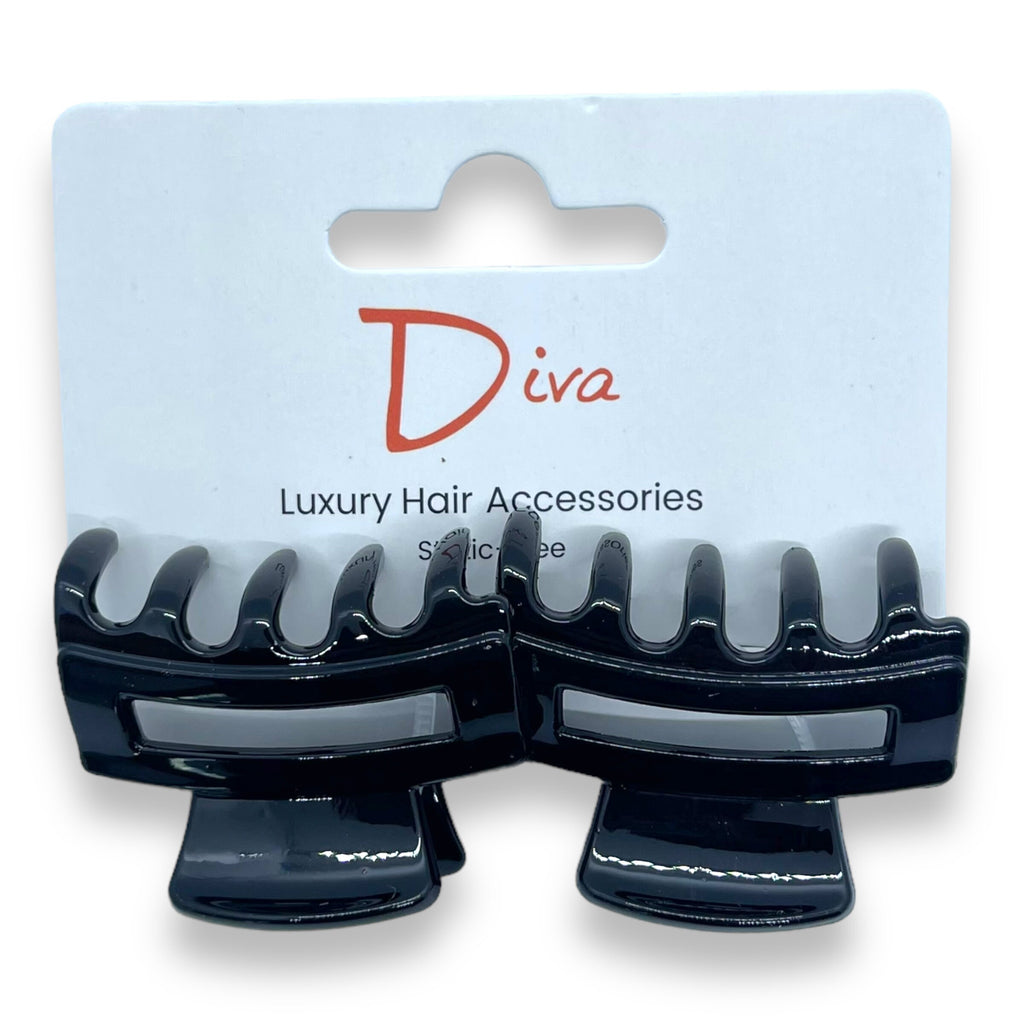 Korean Acrylic Hair Claw Clips | Diva UK, 2-Pack, Tortoiseshell, 4cm