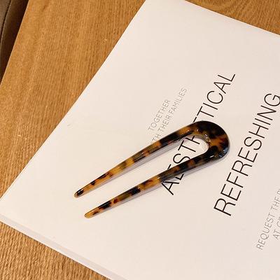 French U-Shaped Hair Pin: Cellulose Acetate Elegant Hair Stick