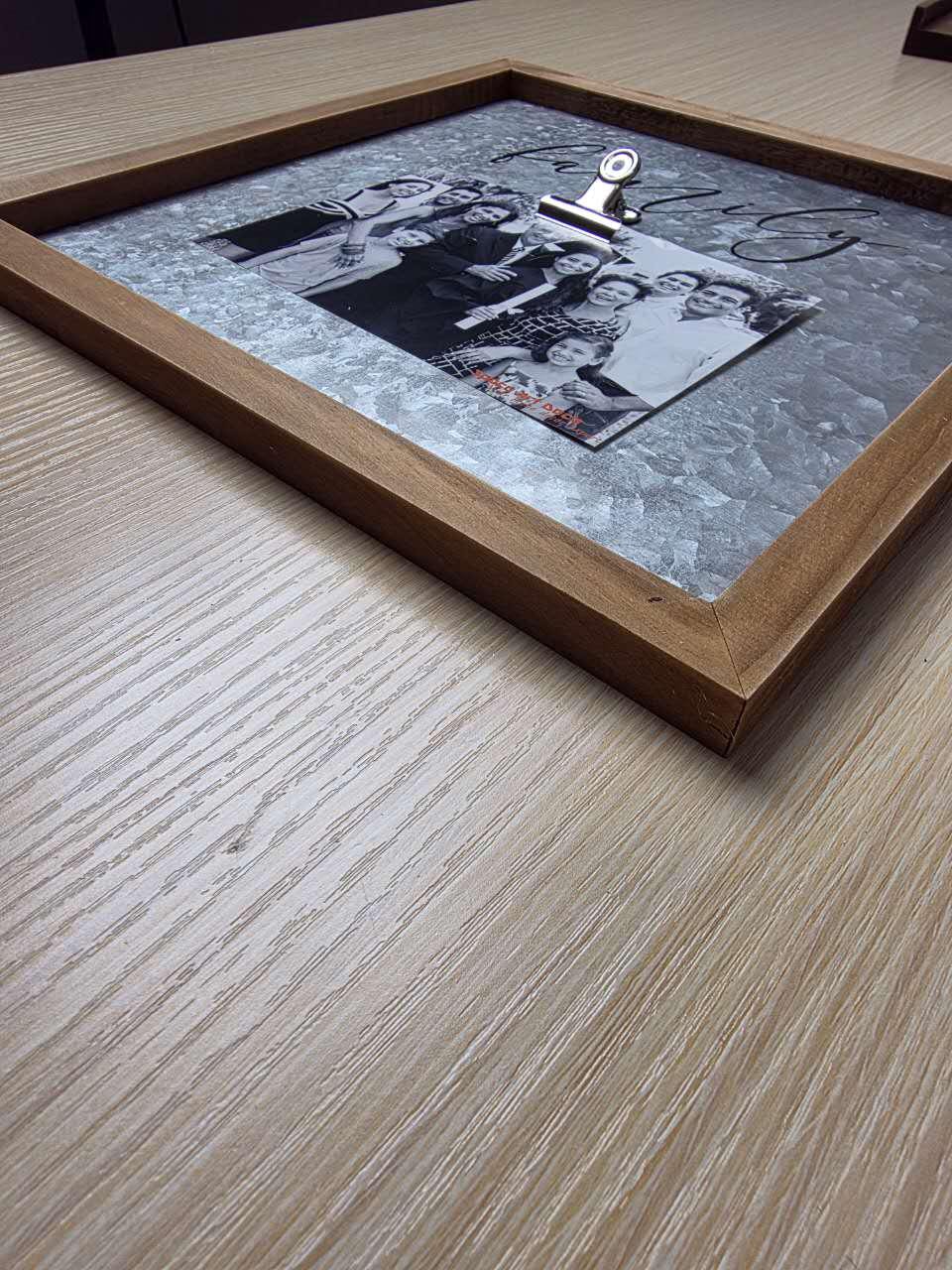 Shadow Box Frame Display Case Wooden Picture Frame with Glass, string clip for photos inside. Ideal for Wall and Tabletop