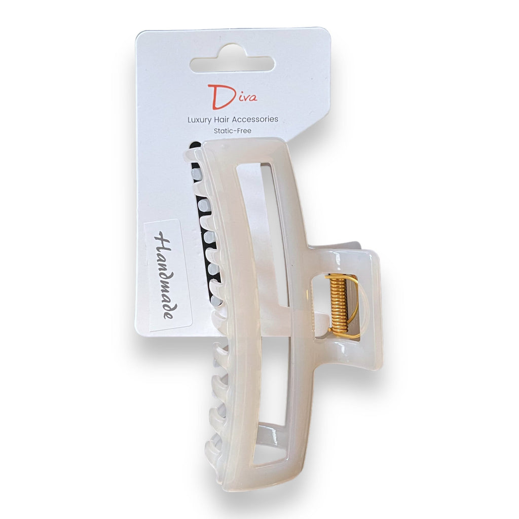 Diva Handmade Claw Clip | Luxury Hair Accessories | Thick Hair | Gift for Her | Hand-smoothed edges | Premium finish | XLarge Open Sq 11.5cm