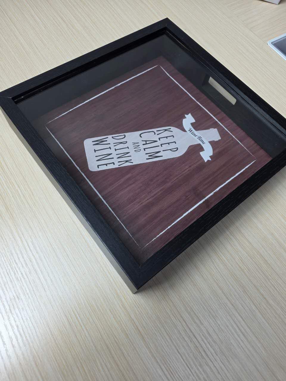 Shadow Box Frame Display Case Wooden Picture Frame with Glass, string clip for photos inside. Ideal for Wall and Tabletop
