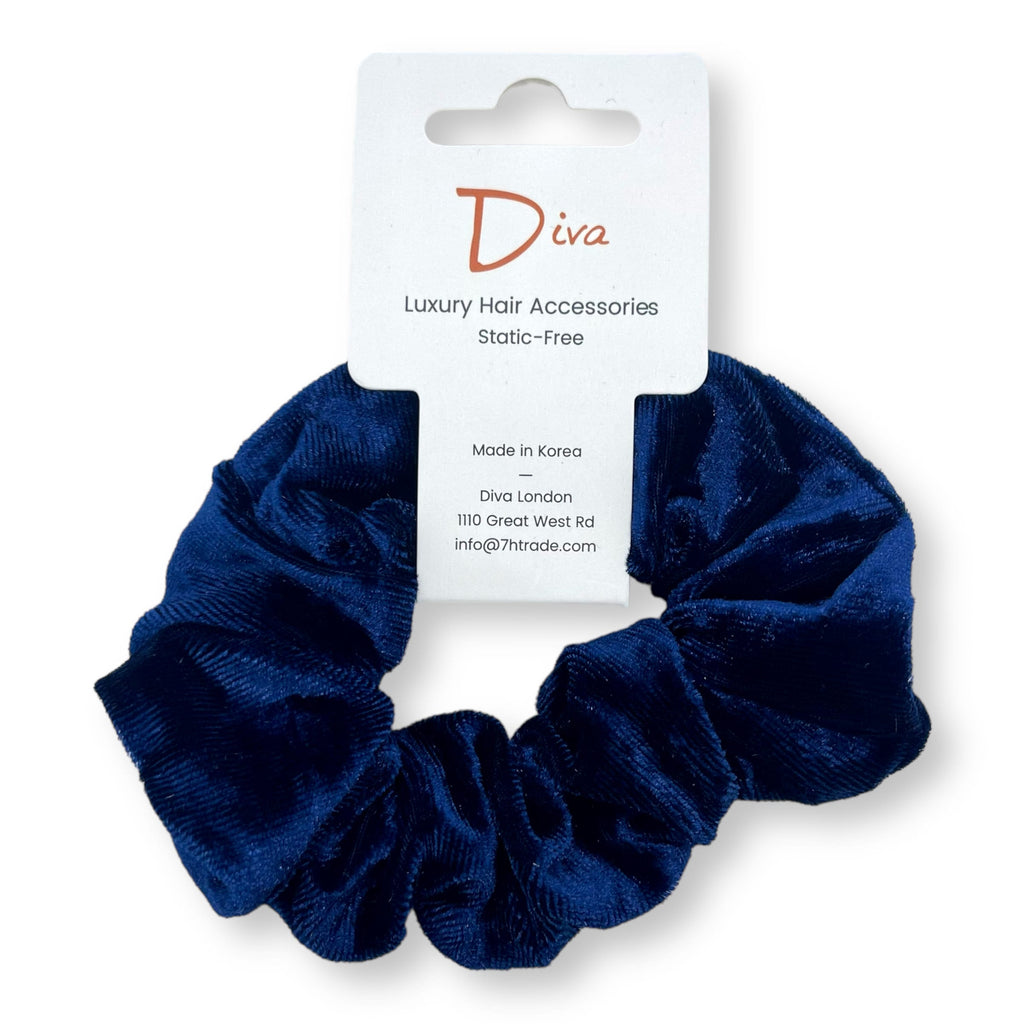 Royal Blue Velvet Scrunchie | Thick Hair, Hand-Sewn Seams