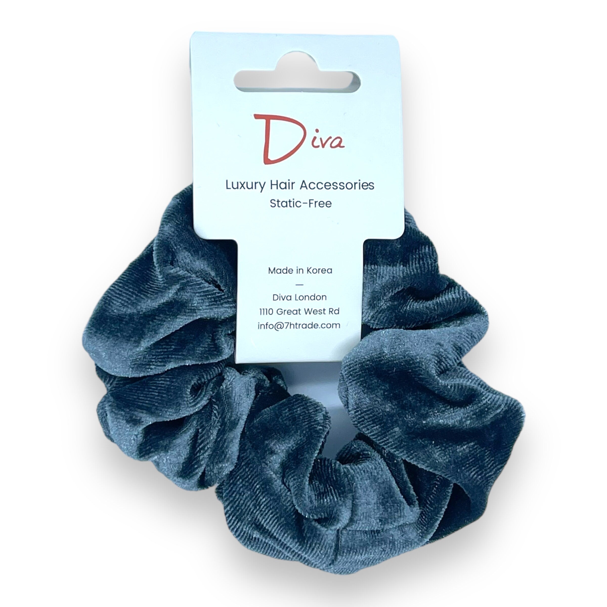 Grey Velvet Scrunchie | Thick Hair