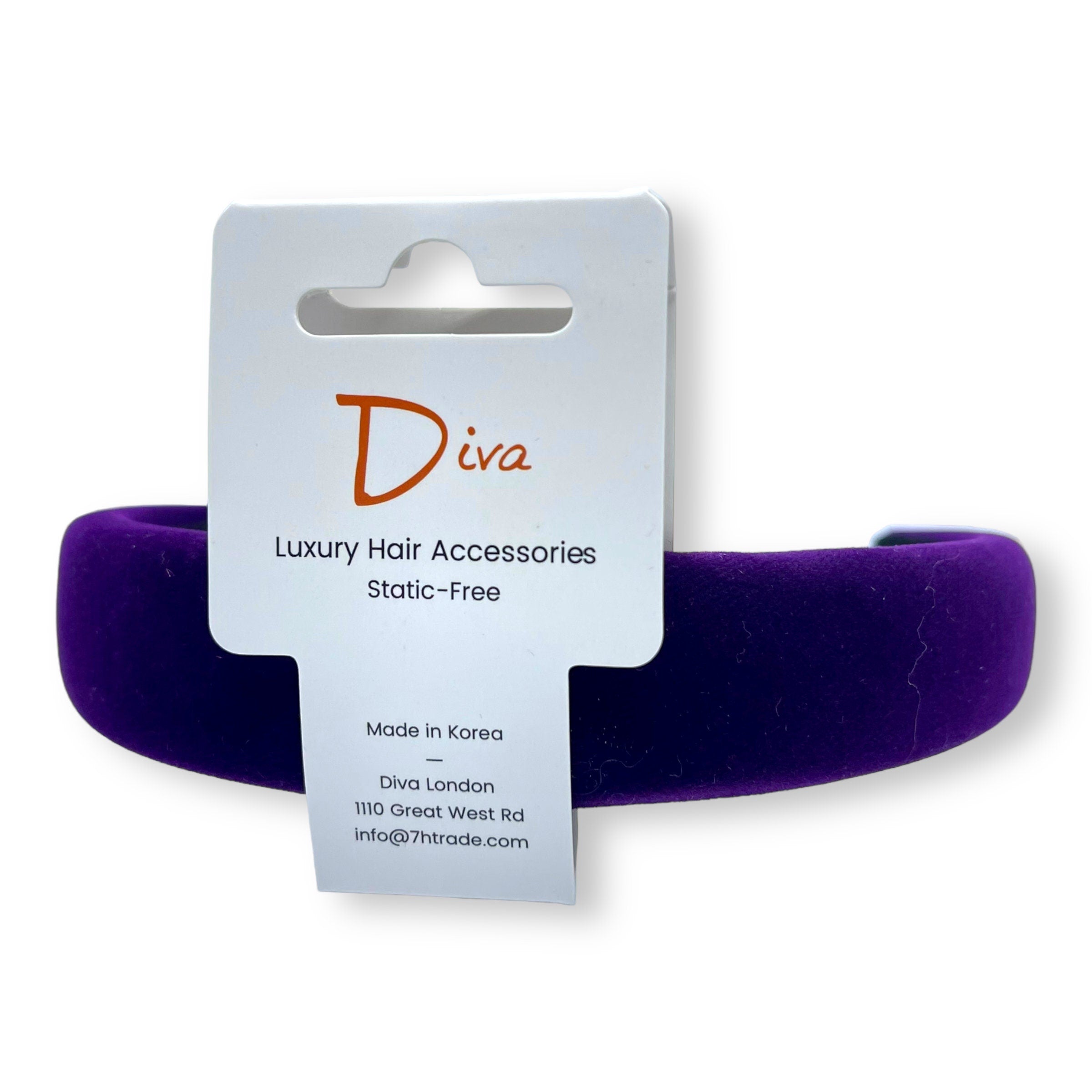 Diva Purple Velvet Headband: Handmade Luxury Hair Accessory