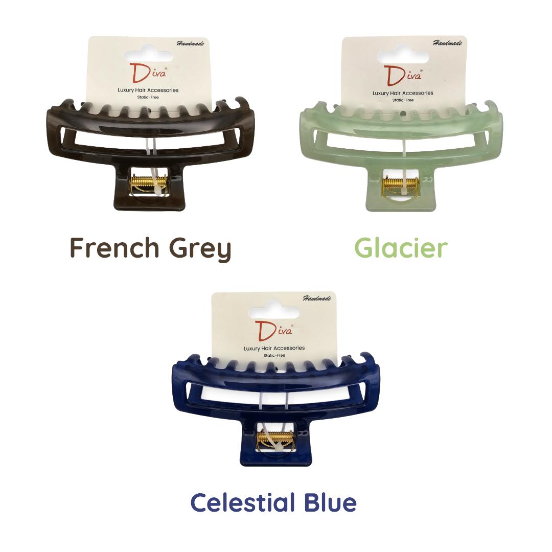 Diva Handmade Claw Clip | Luxury Hair Accessories | Thick Hair | Gift for Her | Hand-smoothed edges | Premium finish | XLarge Open Sq 11.5cm