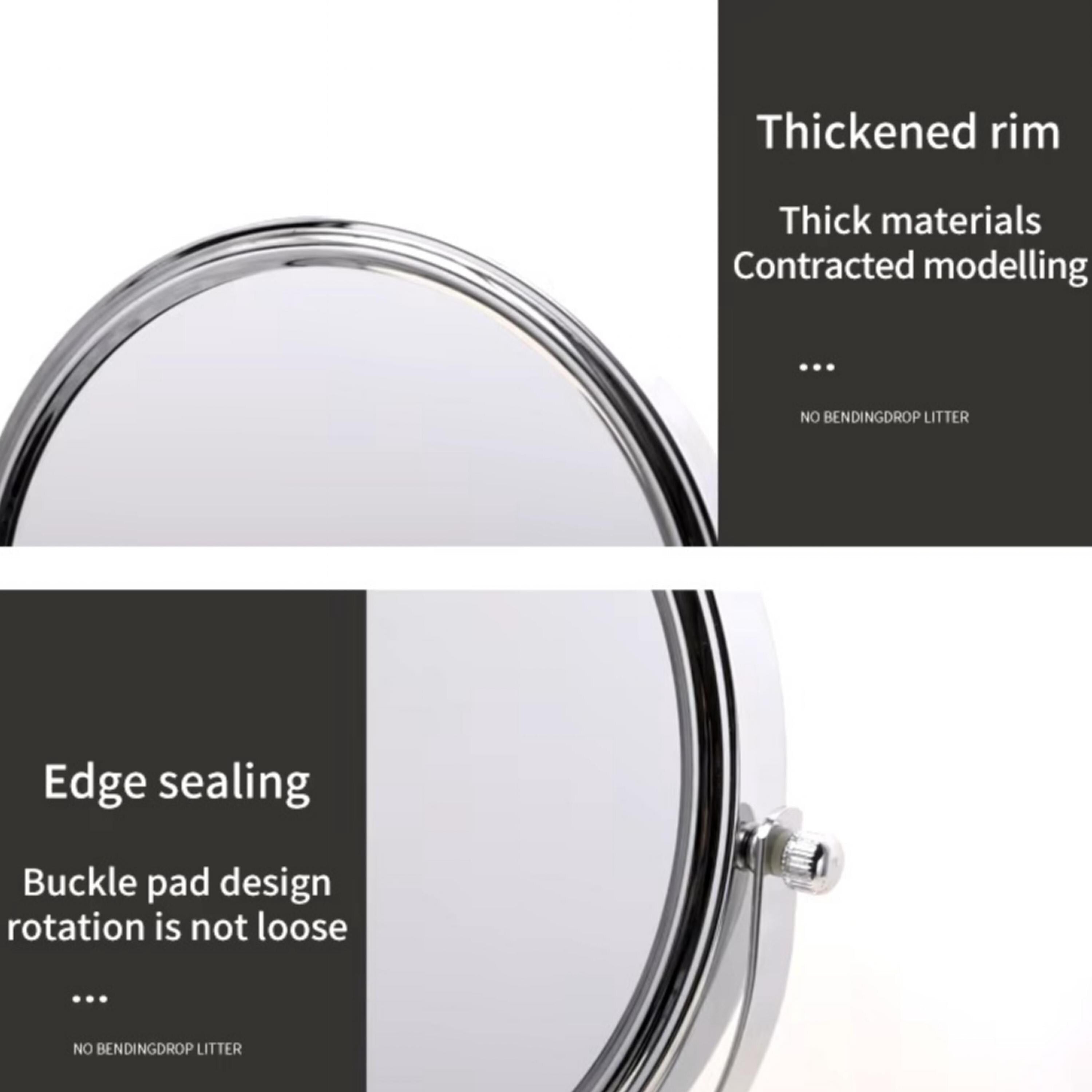 Diva 1x/3x/5x/10x Magnifying Mirror (C) | Double-Sided | Premium Metal | Minimalist | Tabletop Mirror | Freestanding Makeup | Chrome Plated