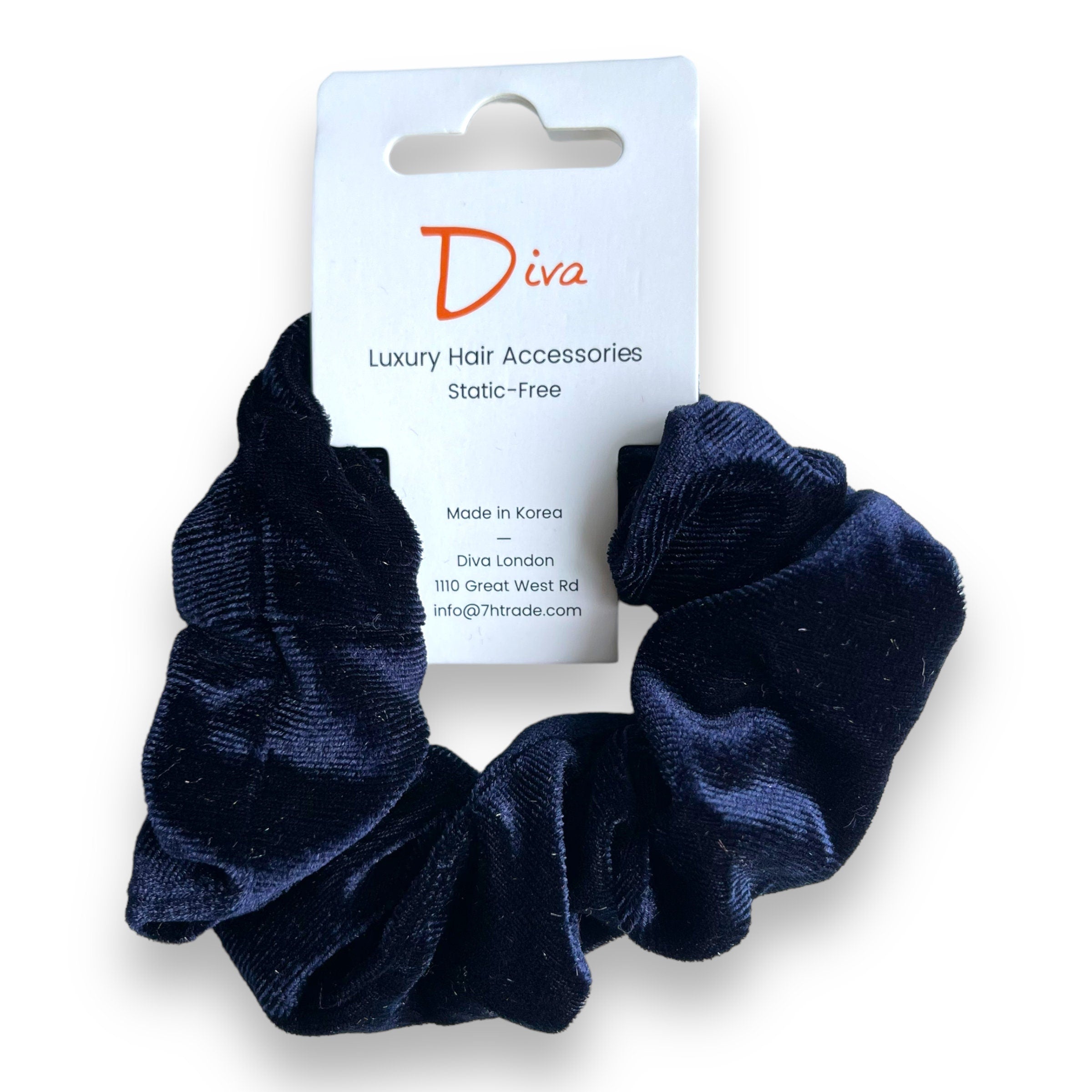 Navy Blue Velvet Scrunchie | Handmade Hair Accessory