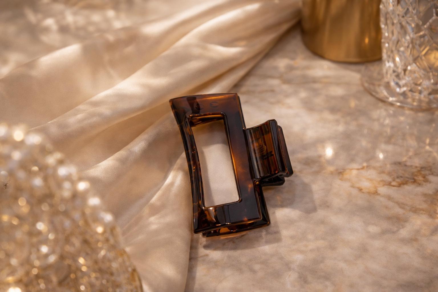 Minimalist Hair Claw Clip, Tortoise Shell, South Korean Design