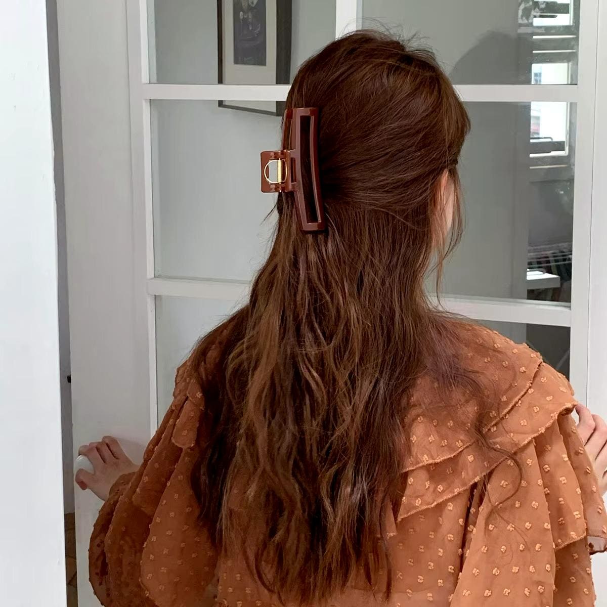 Diva Handmade Claw Clip | Luxury Hair Accessories | Thick Hair | Gift for Her | Hand-smoothed edges | Premium finish | XLarge Open Sq 11.5cm