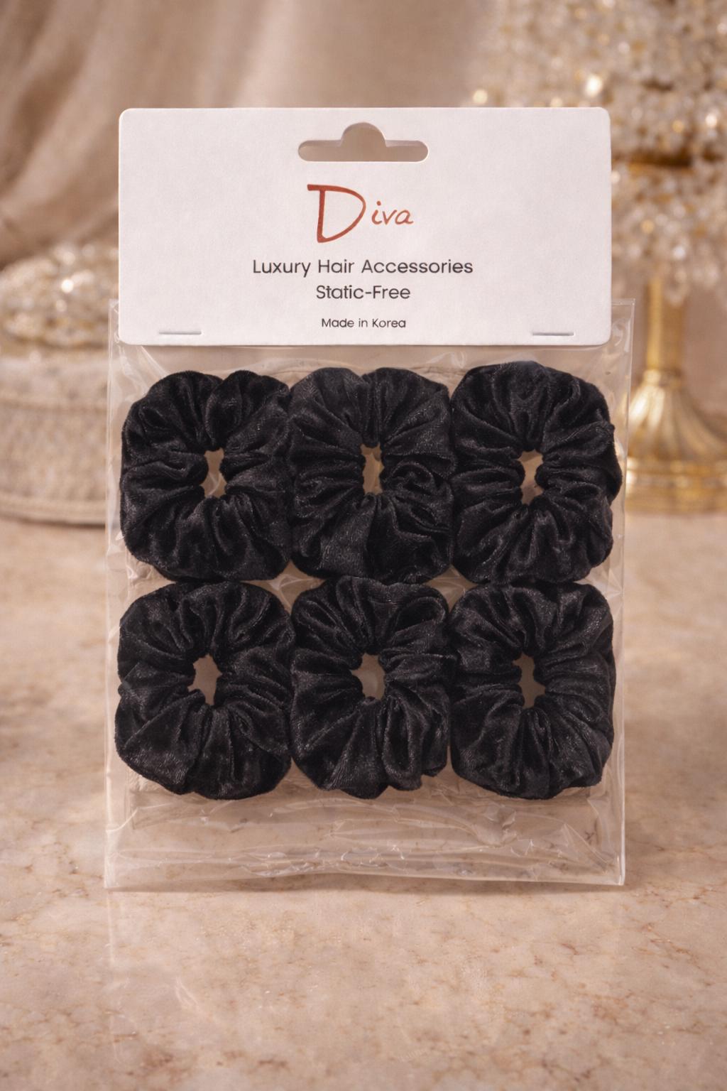 Luxury Velvet Scrunchies – Static-Free Hair Ties, Made in Korea