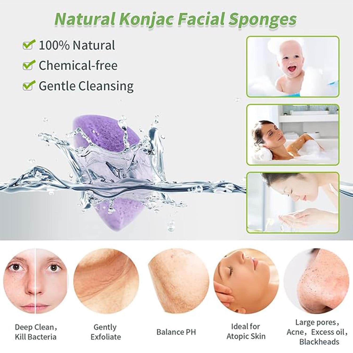 Organic Konjac Facial Sponge: Gentle Exfoliation, Korean Skincare