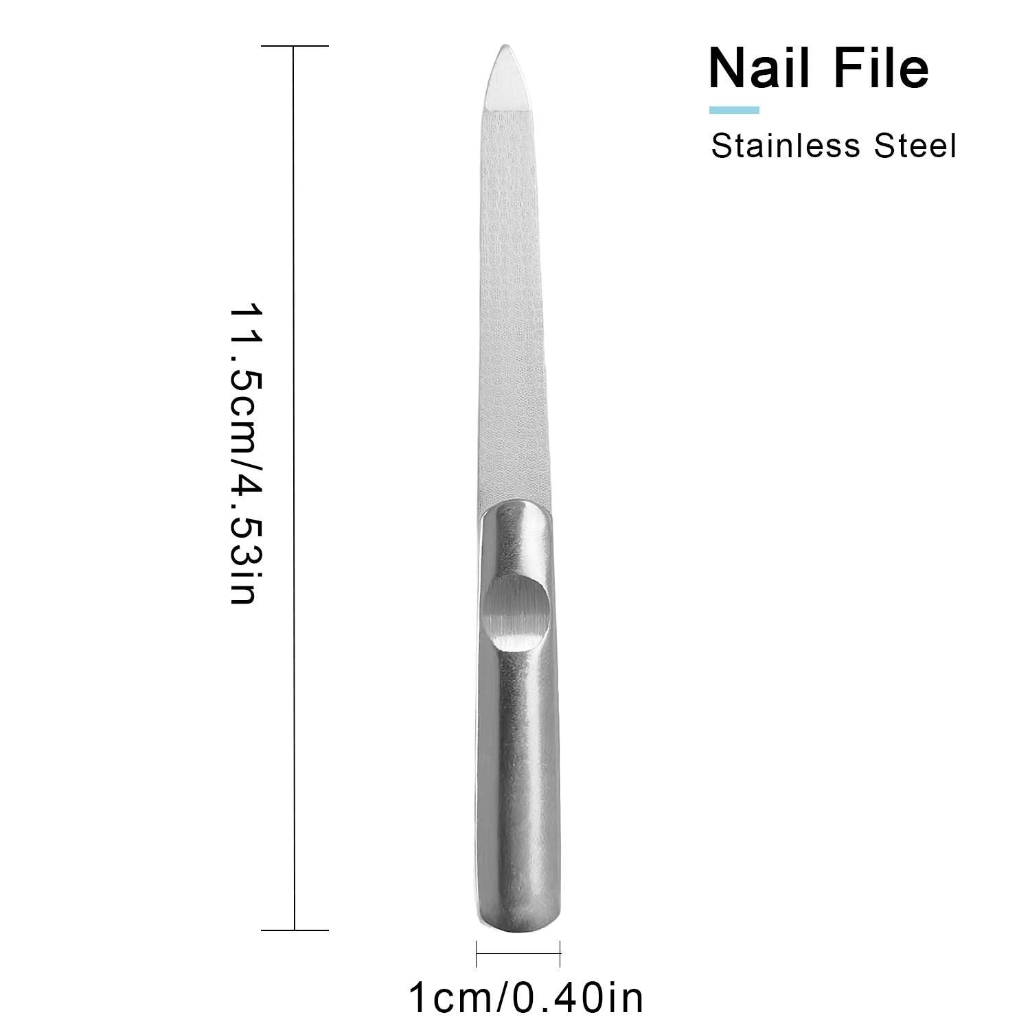 Brushed Stainless Steel Nail File | Diva Manicure Tool