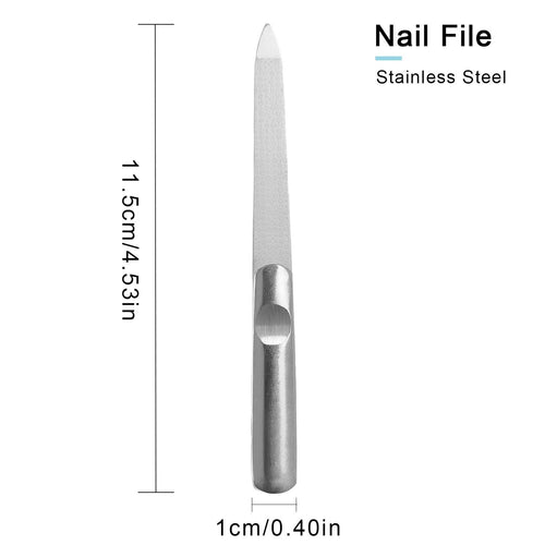 Brushed Stainless Steel Nail File | Diva Manicure Tool