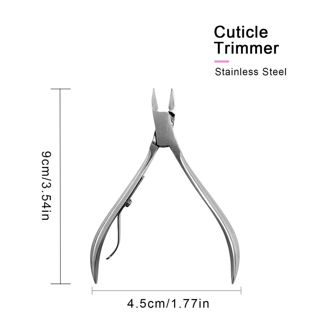 Brushed Stainless Steel Cuticle Trimmer | Sharp, Angled Tips