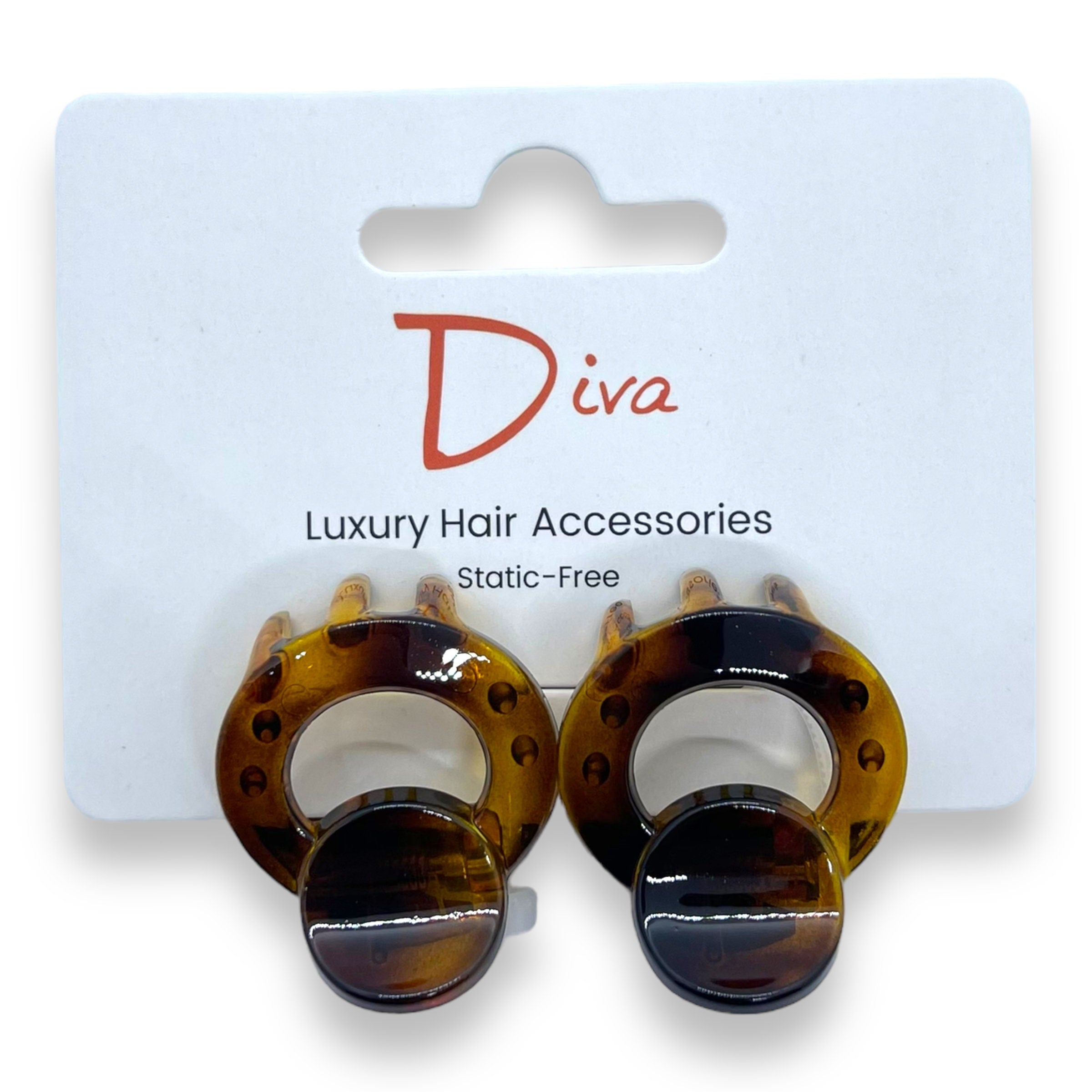 Diva 2-Pack Acrylic Claw Clips: Korean Luxury Hair Accessories (3cm)
