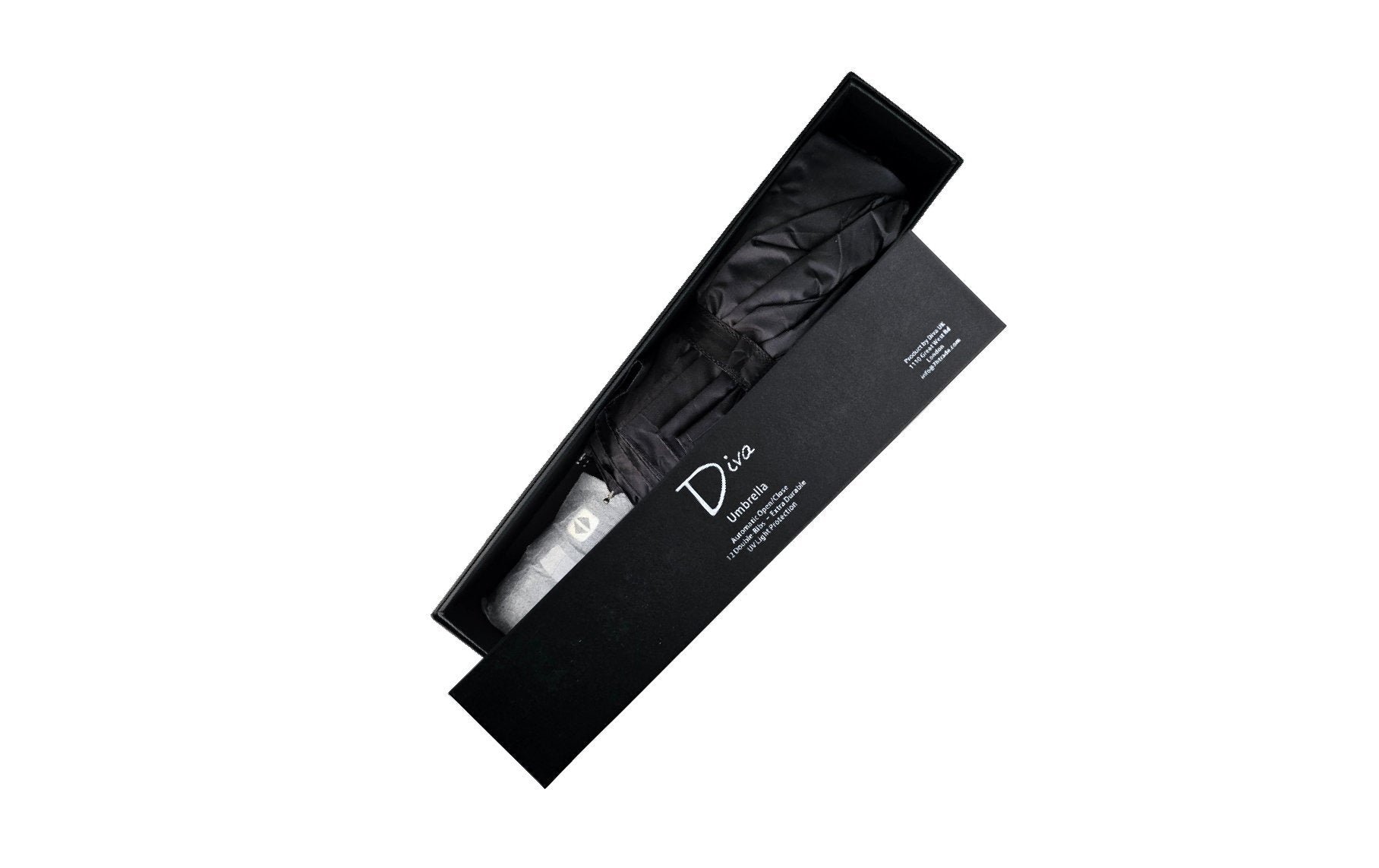 Diva Portable Umbrella: Auto Open/Close, Windproof UV Protection