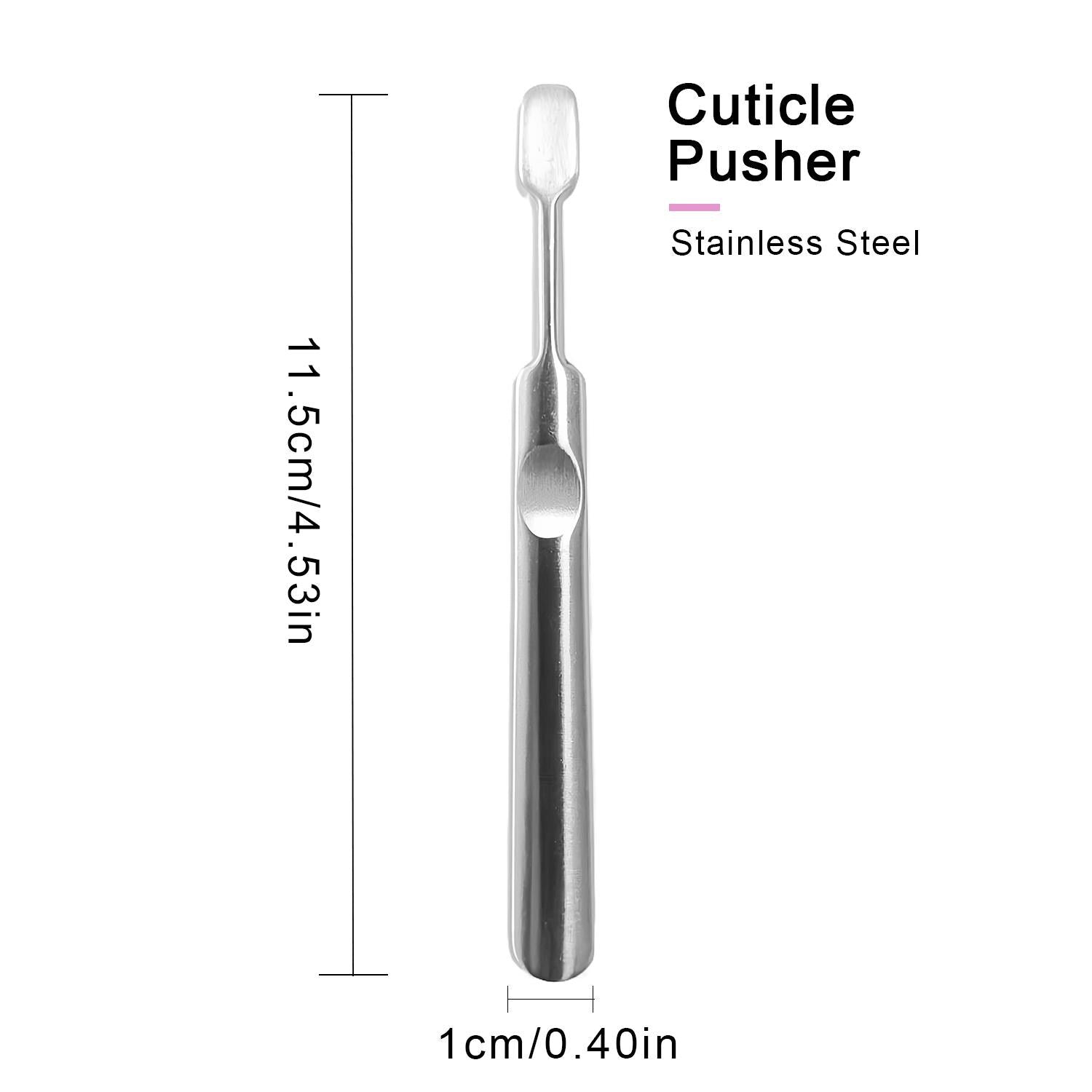 Brushed Stainless Steel Cuticle Pusher | Diva Manicure Tool