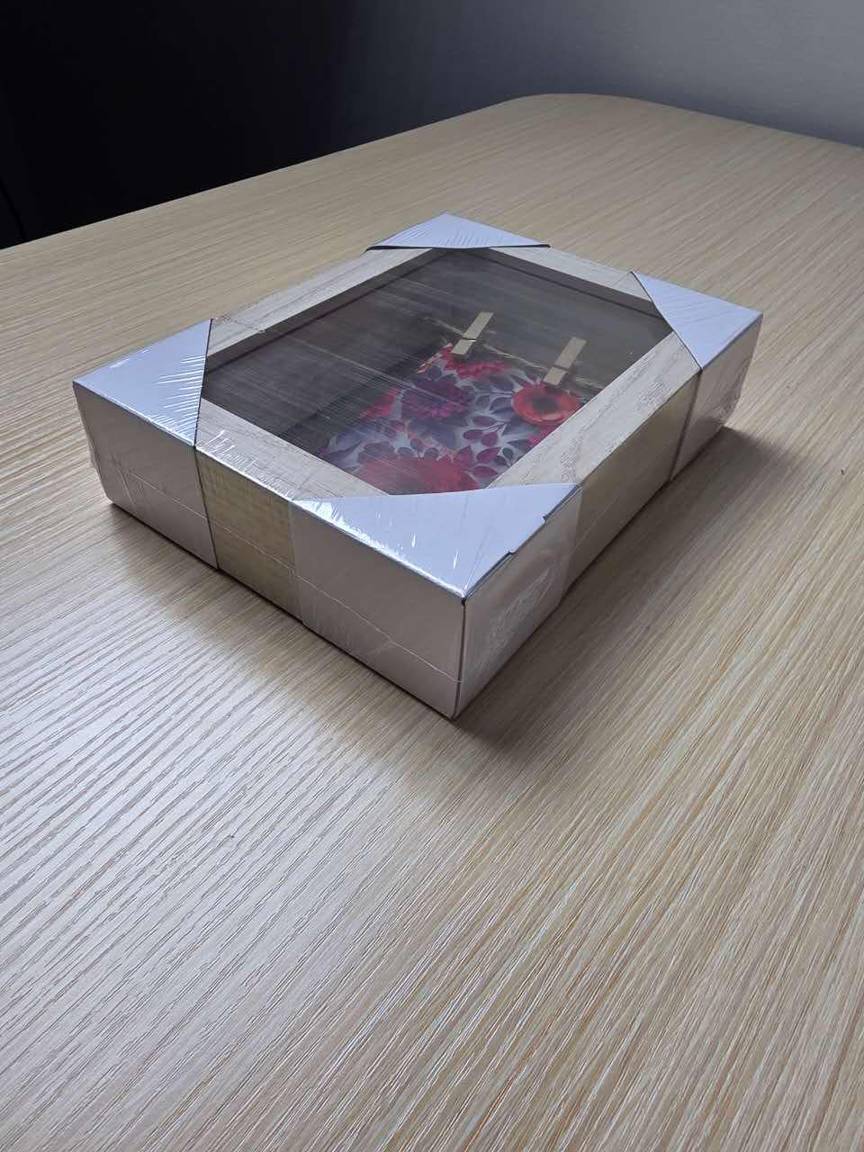 Shadow Box Frame Display Case Wooden Picture Frame with Glass, string clip for photos inside. Ideal for Wall and Tabletop