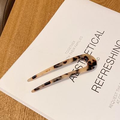 French U-Shaped Hair Pin: Cellulose Acetate Elegant Hair Stick