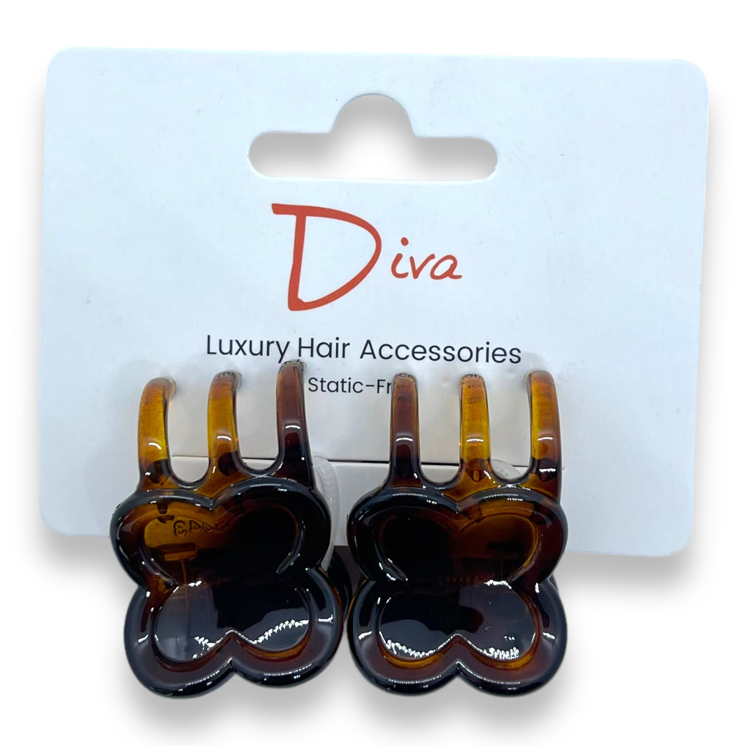Clover Claw Hair Clips 2-Pack: Luxury Acrylic Hair Accessories (3cm)
