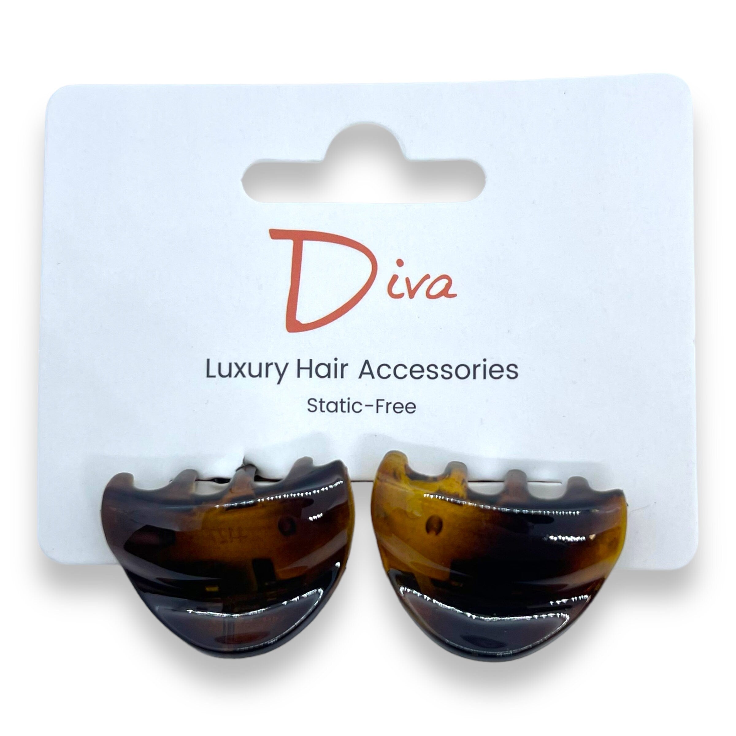 Diva 2-Pack Acrylic Claw Clips: Korean Luxury Hair Accessories (3cm)