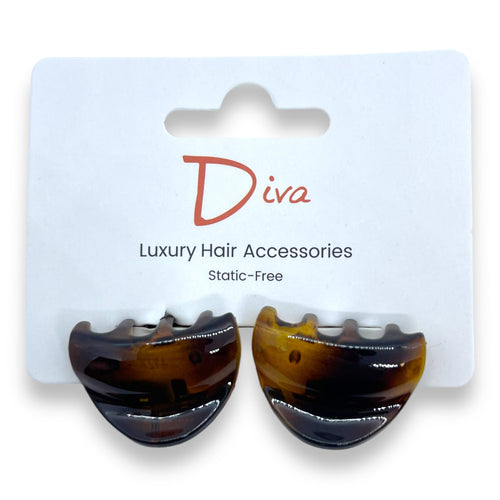 Diva 2-Pack Acrylic Claw Clips: Korean Luxury Hair Accessories (3cm)