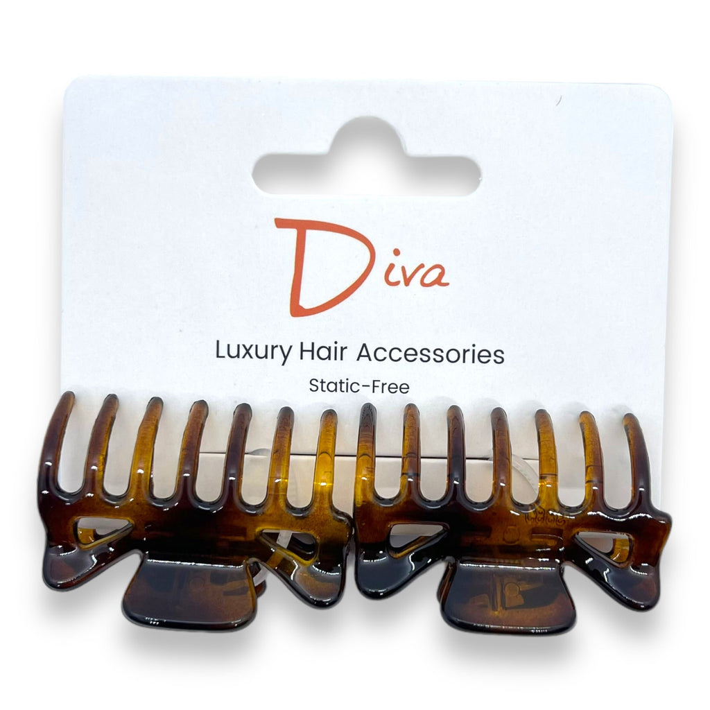 Diva Korean Claw Clips 2-Pack | Tortoiseshell Hair Accessories