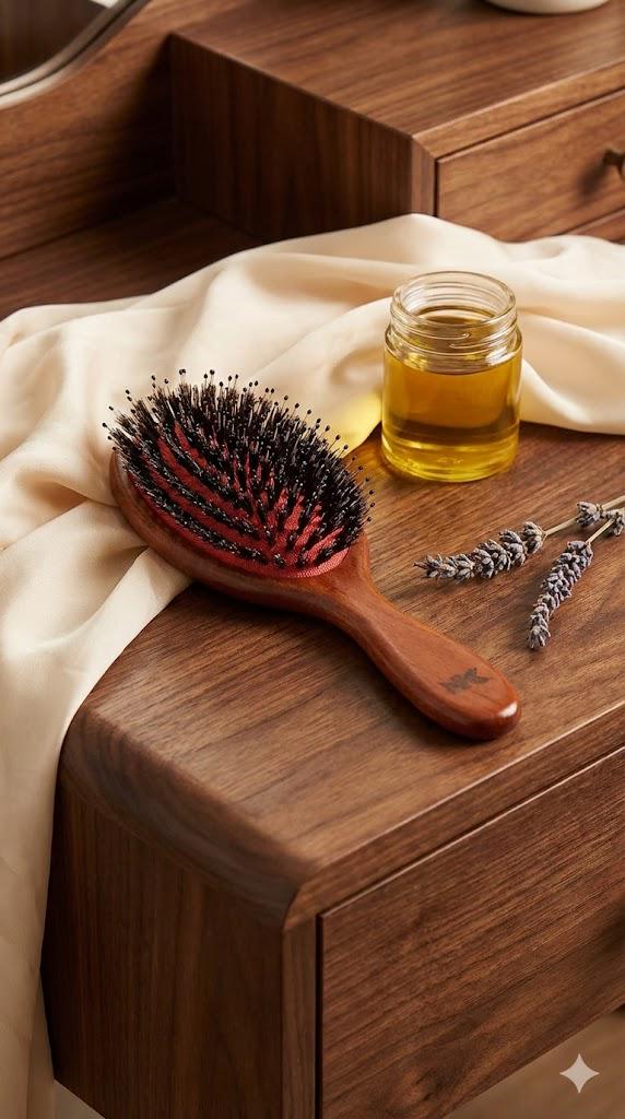 Diva Medium Mixed Boar Bristle Brush | Natural Bristles | Detangling, Smoothing & Massages Scalp | For Medium Hair | Environment-Friendly