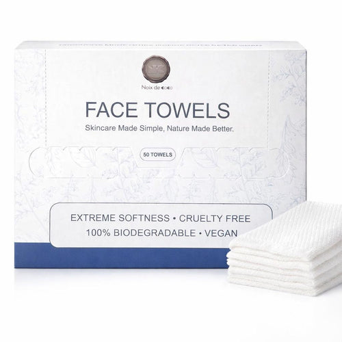 Biobased Face Towels XL: Ultra Soft Disposable Makeup Remover Wipes, 50 Count
