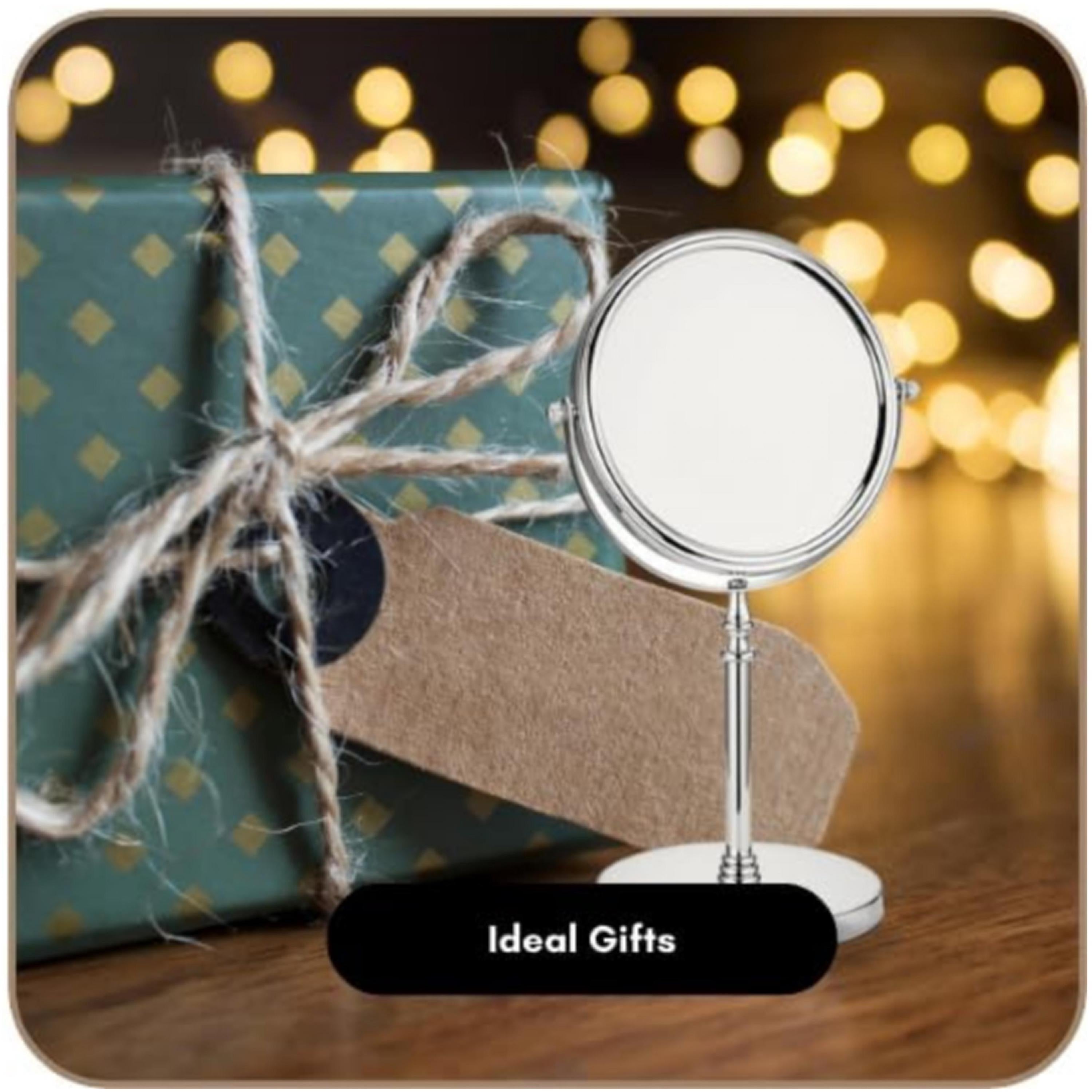 Chrome Double-Sided Magnifying Makeup Mirror | Freestanding Vanity