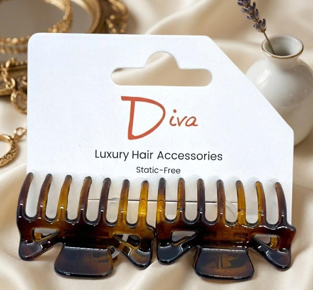 Diva Korean Claw Clips 2-Pack | Tortoiseshell Hair Accessories