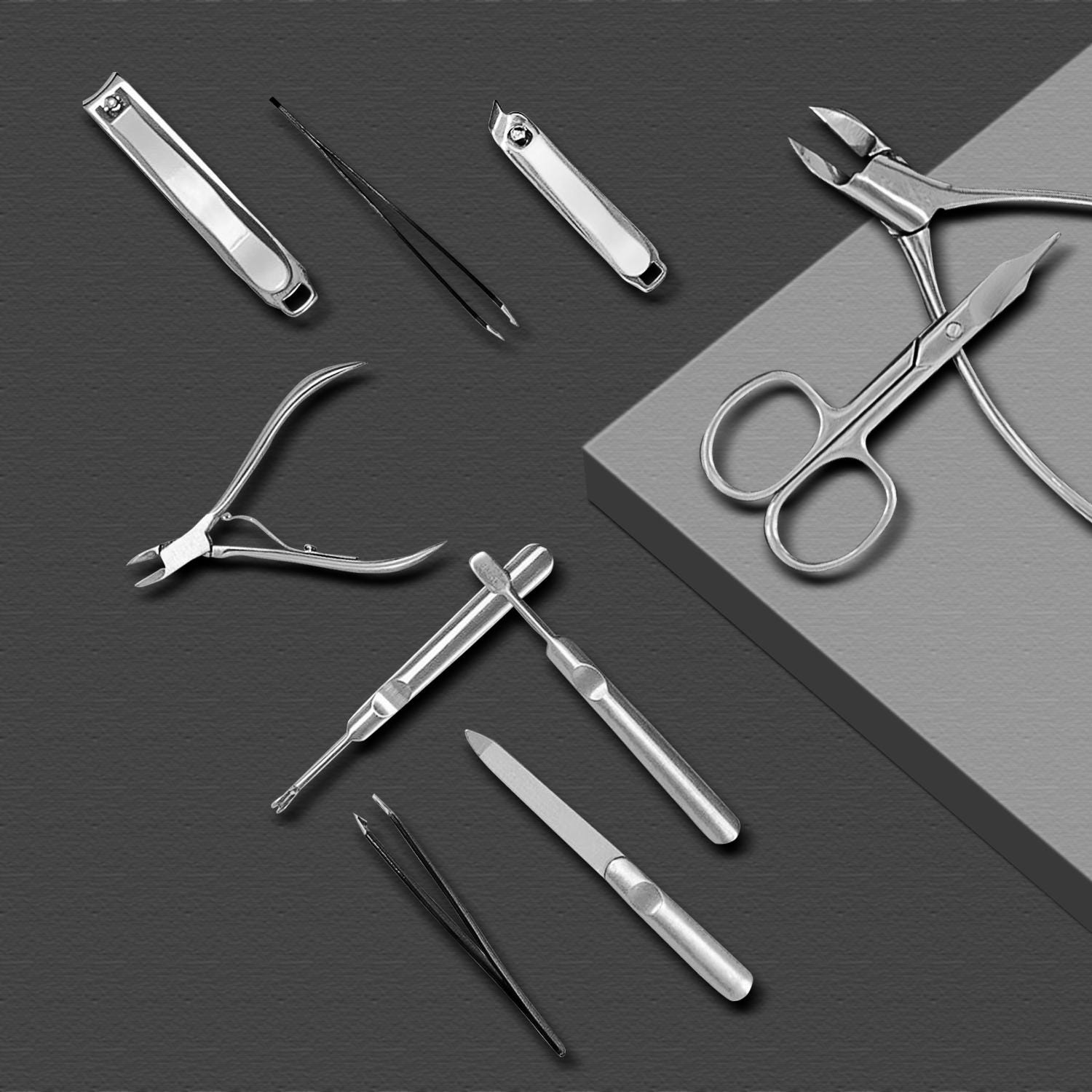 Pointed Tweezers | Brushed Stainless Steel Manicure Tool