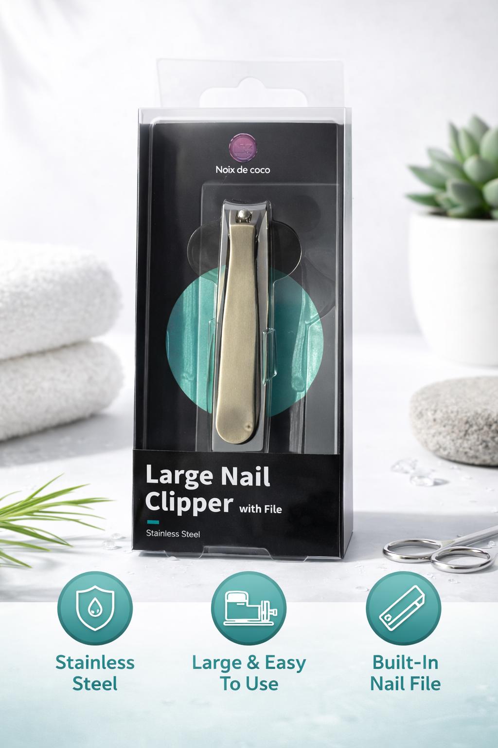 Brushed Stainless Steel Nail Clipper with File | Gift Box