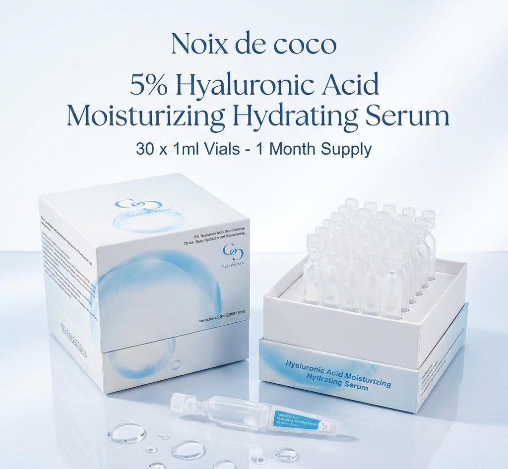 Noix de coco 5% Hyaluronic Acid Serum – 30-Day Travel Ampoules