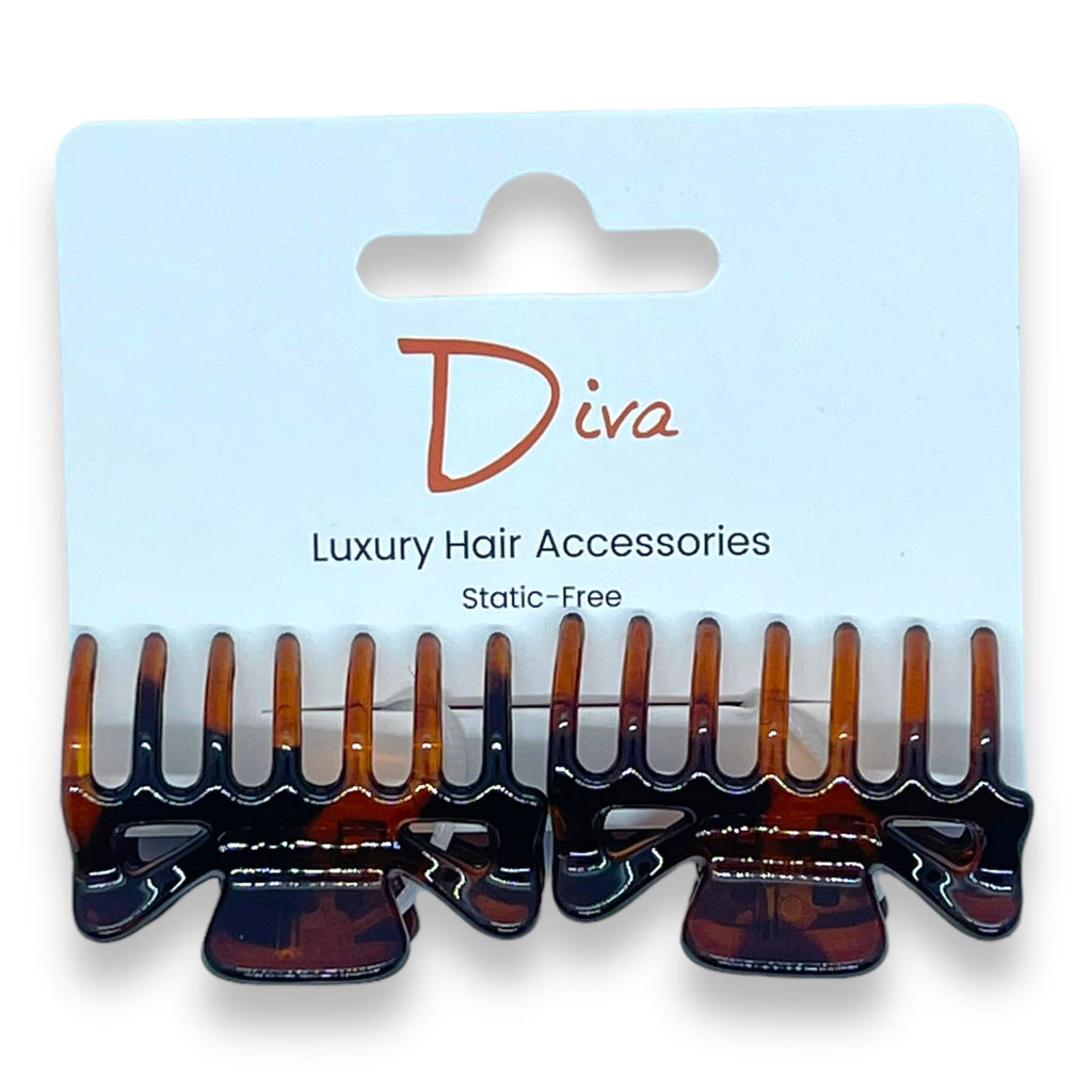 Diva Korean Claw Clips 2-Pack | Tortoiseshell Hair Accessories