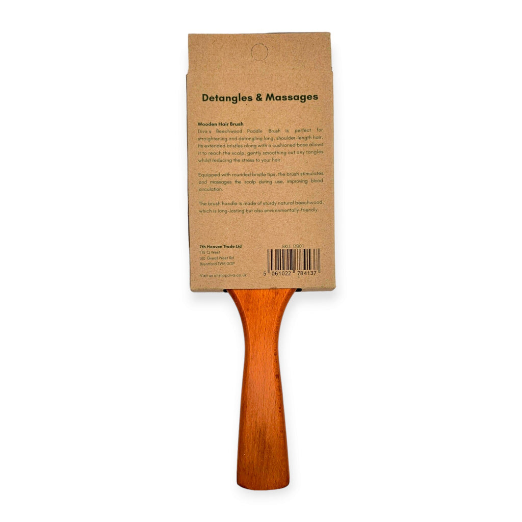 Beechwood Paddle Brush: Detangling, Massaging Scalp