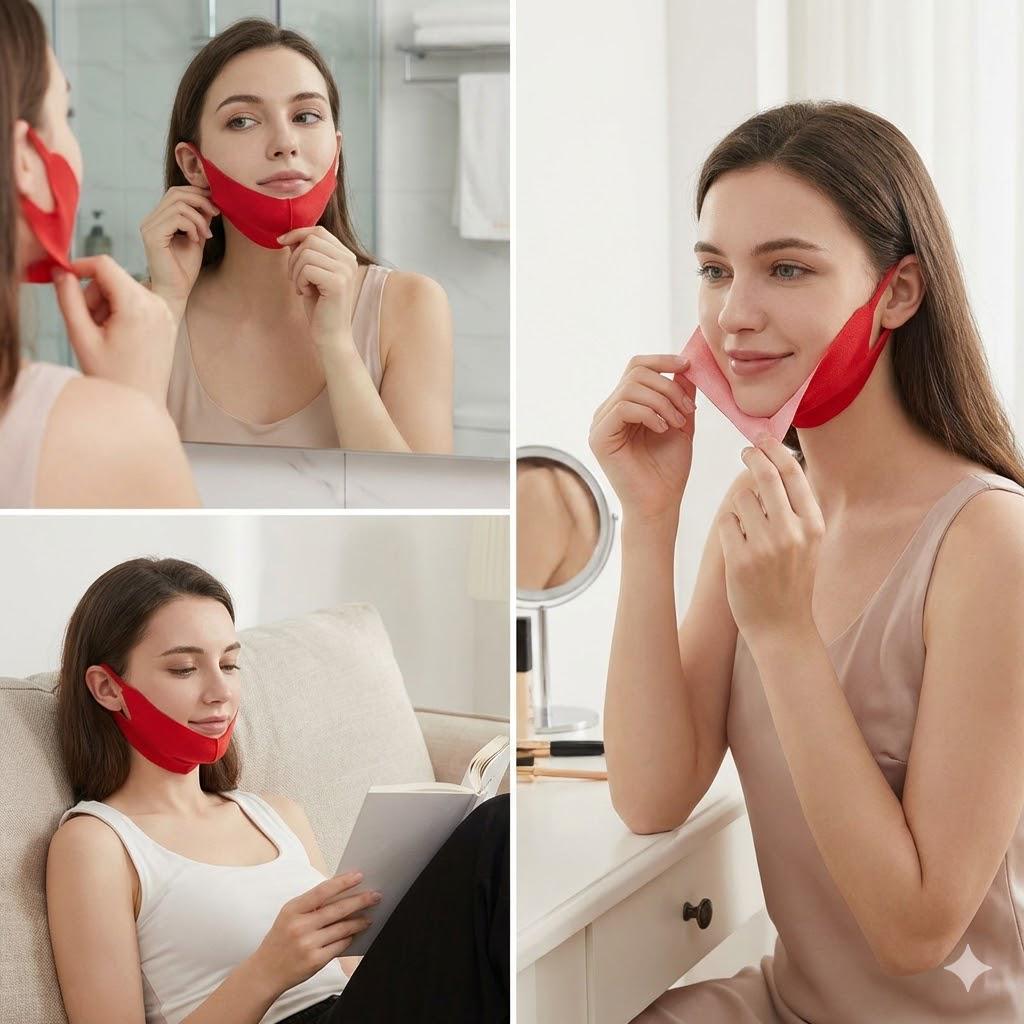 V-Line Lifting Face Mask | Jawline Contouring, Anti-Wrinkle | Korean Beauty  | Mouth Tape Alternative Jawline Shaper Sleep Mask Double Chin