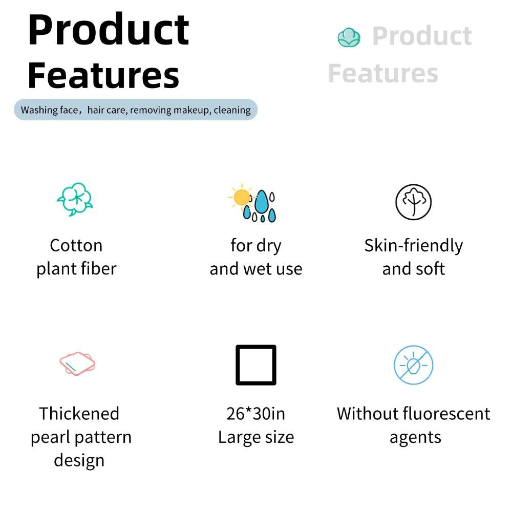 Biobased Face Towels XL: Ultra Soft Disposable Makeup Remover Wipes, 50 Count