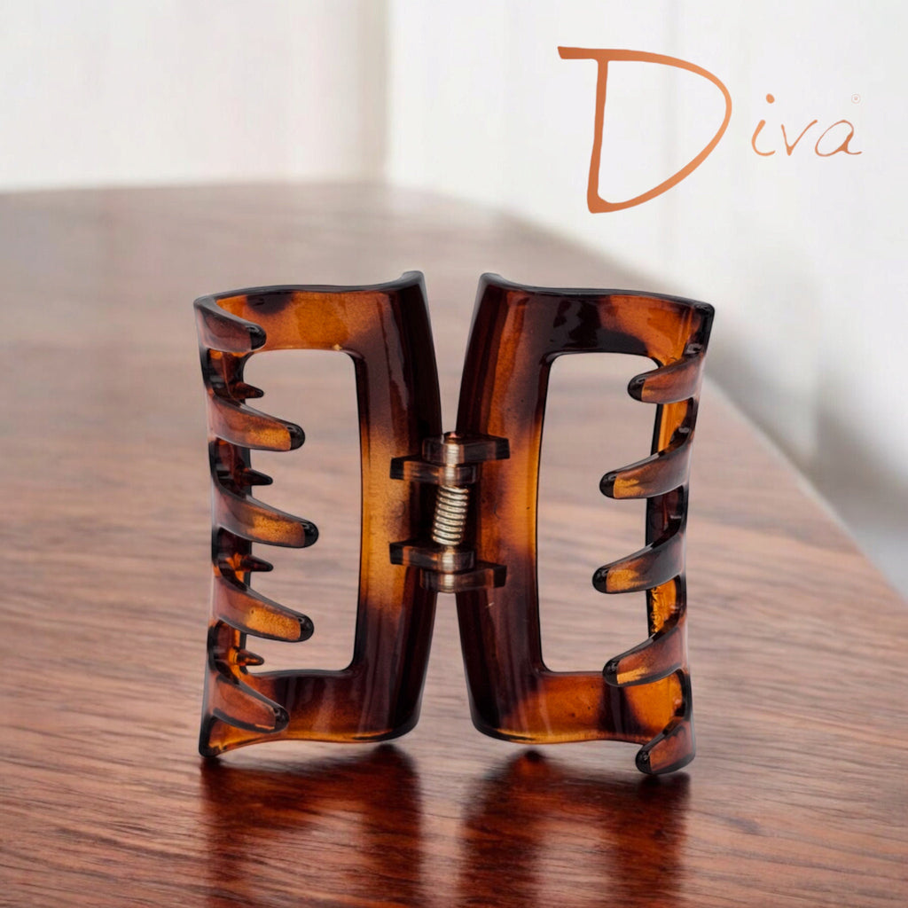 Open Rectangle Claw Clip | Korean Luxury Hair Accessory for Thick Hair