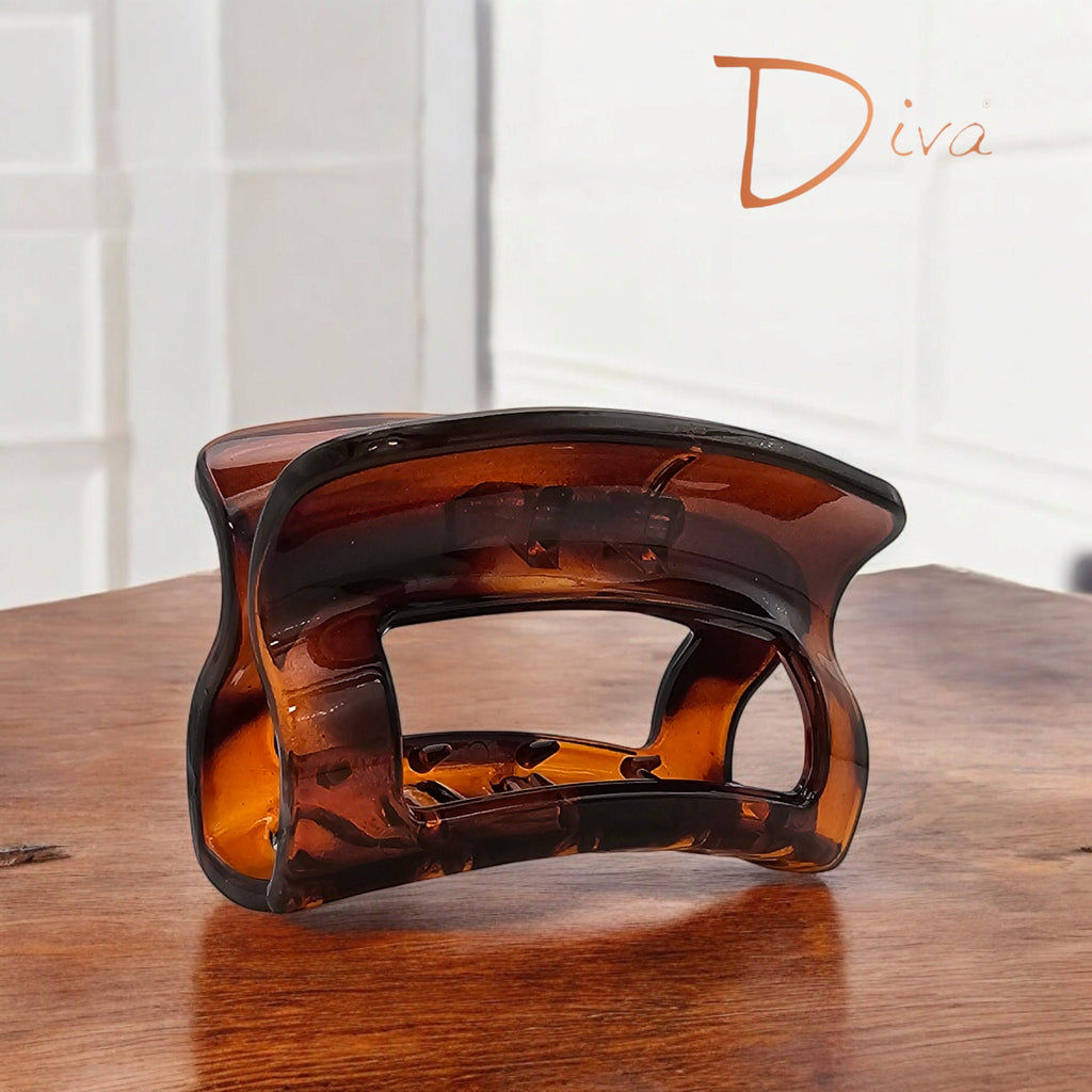 Open Rectangle Claw Clip | Korean Luxury Hair Accessory for Thick Hair