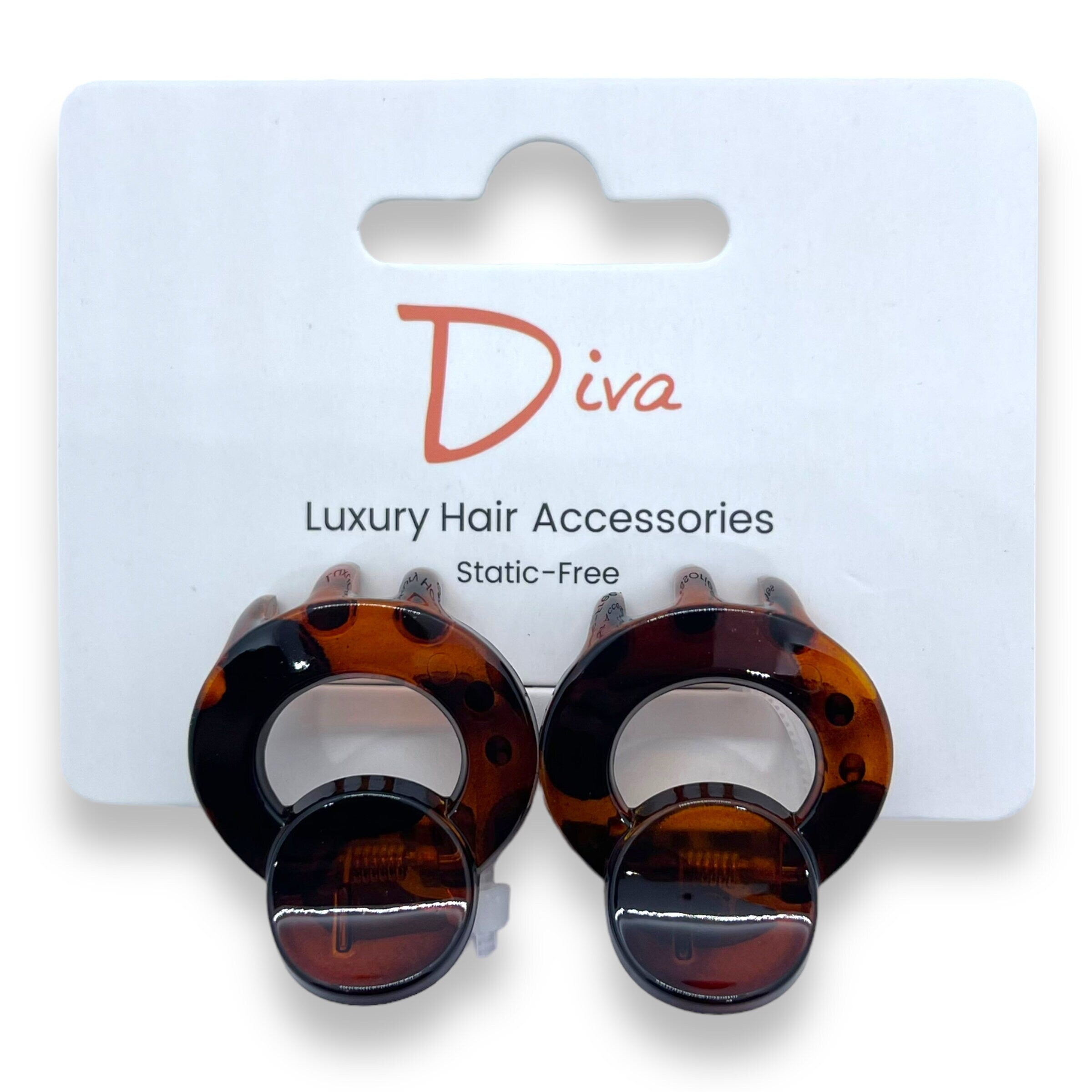 Diva 2-Pack Acrylic Claw Clips: Korean Luxury Hair Accessories (3cm)