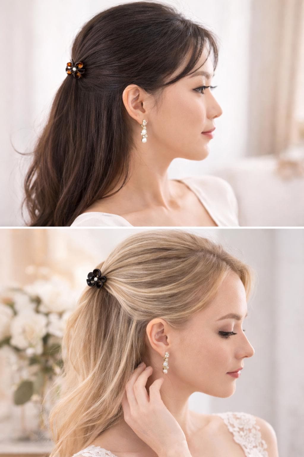 Flower Claw Clips 2-Pack | Tortoiseshell Hair Accessories